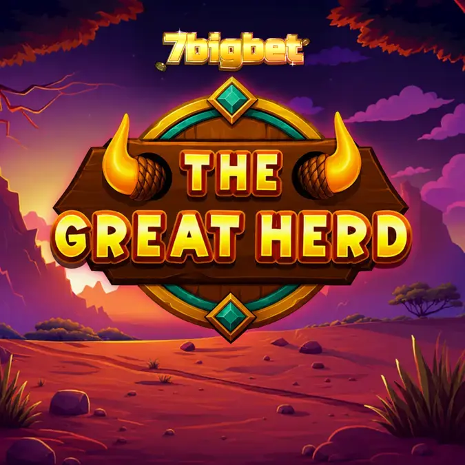 Tampilan visual slot The Great Herd dengan latar belakang sabana Afrika yang elegan.